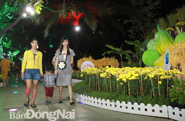 Du khách tham quan đường hoa Nguyễn Văn Trị