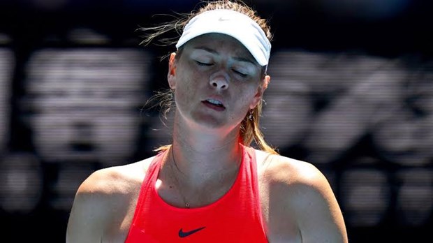  Sharapova chia tay Australian Open 2020 dừng bước ngay từ vòng 1. (Nguồn: AP)