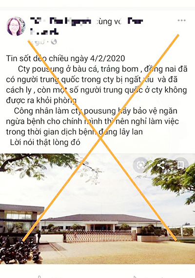 Nội dung thông tin sai sự thật được Trần Thị Thu Thủy đăng trên mạng xã hội