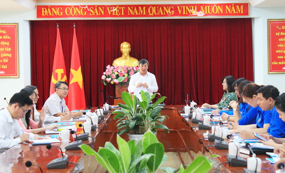 Đồng chí Hồ Thanh Sơn, Phó bí thư thường trực Tỉnh ủy chủ trì buổi làm việc với Ban Thường vụ Tỉnh đoàn