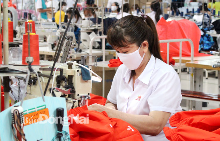 Công nhân Công ty CP Đồng Phú Cường, H.Định Quán trong giờ sản xuất. Ảnh: Nguyễn Hòa