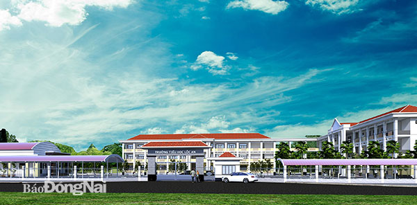 Khu tái định cư Lộc An - Bình Sơn phục vụ di dời người dân để xây dựng Sân bay Long Thành sẽ được khởi công trong tháng 4-2020 (trong ảnh mô hình Trường tiểu học Lộc An)