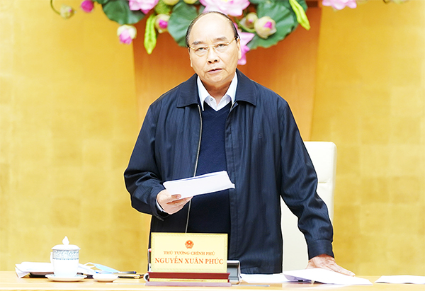 Thủ tướng Chính phủ Nguyễn Xuân Phúc phát biểu chỉ đạo tại cuộc họp. Ảnh: chinhphu.vn