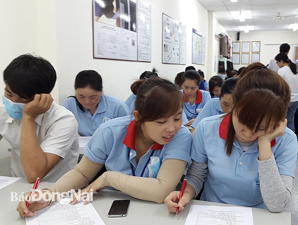  Liên đoàn Lao động tỉnh khảo sát về tình hình việc làm, lao động, tiền lương trong công nhân tại Công ty TNHH Hansoll Việt Nam (H.Trảng Bom).