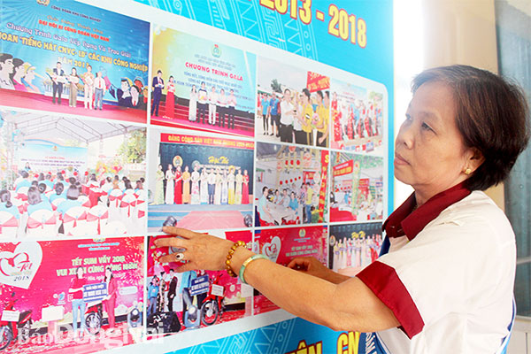Chị Nguyễn Thị Hồng trong một sự kiện tại Công đoàn Khu công nghiệp Biên Hòa tổ chức. Ảnh: H.Thảo