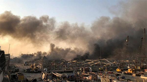 Vụ nổ kinh hoàng tại Lebanon (Ảnh: Al Jazeera)
