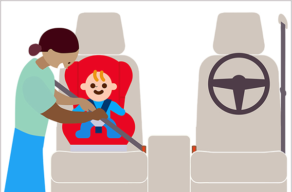 Trẻ nhỏ ngồi ghế trước của ô tô có nguy cơ mất an toàn Hình minh họa - Đồ họa: Dương Ngọc