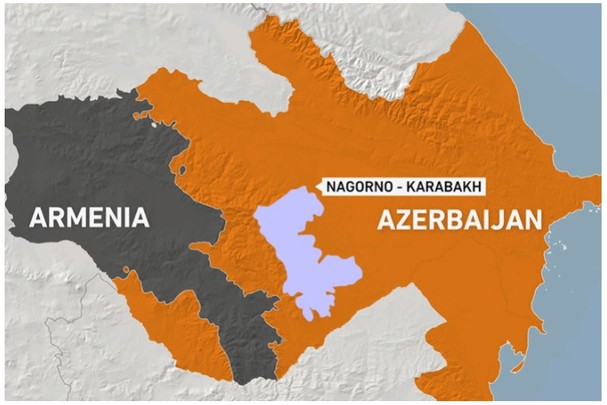 Khu vực Nagorny-Karabakh nằm sâu trong lãnh thổ của Azerbaijan và do nước này quản lý. Nguồn: Al Jazeera