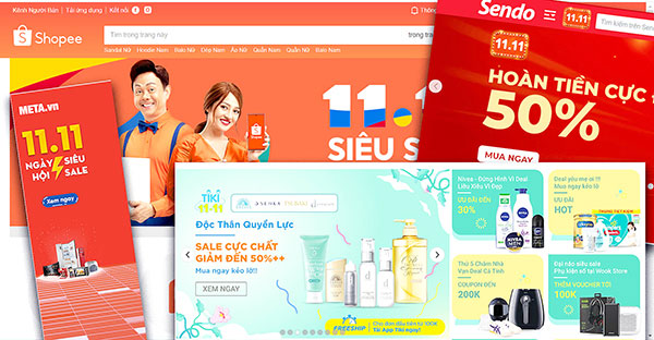 Hầu hết các trang thương mại điện tử lớn tại Việt Nam đều hưởng ứng Ngày hội Mua sắm 11-11. Ảnh: Hà An