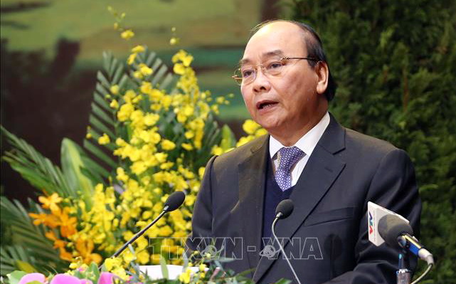 Thủ tướng Nguyễn Xuân Phúc phát biểu chỉ đạo tại Đại hội (ảnh Dương Gia TTXVN)