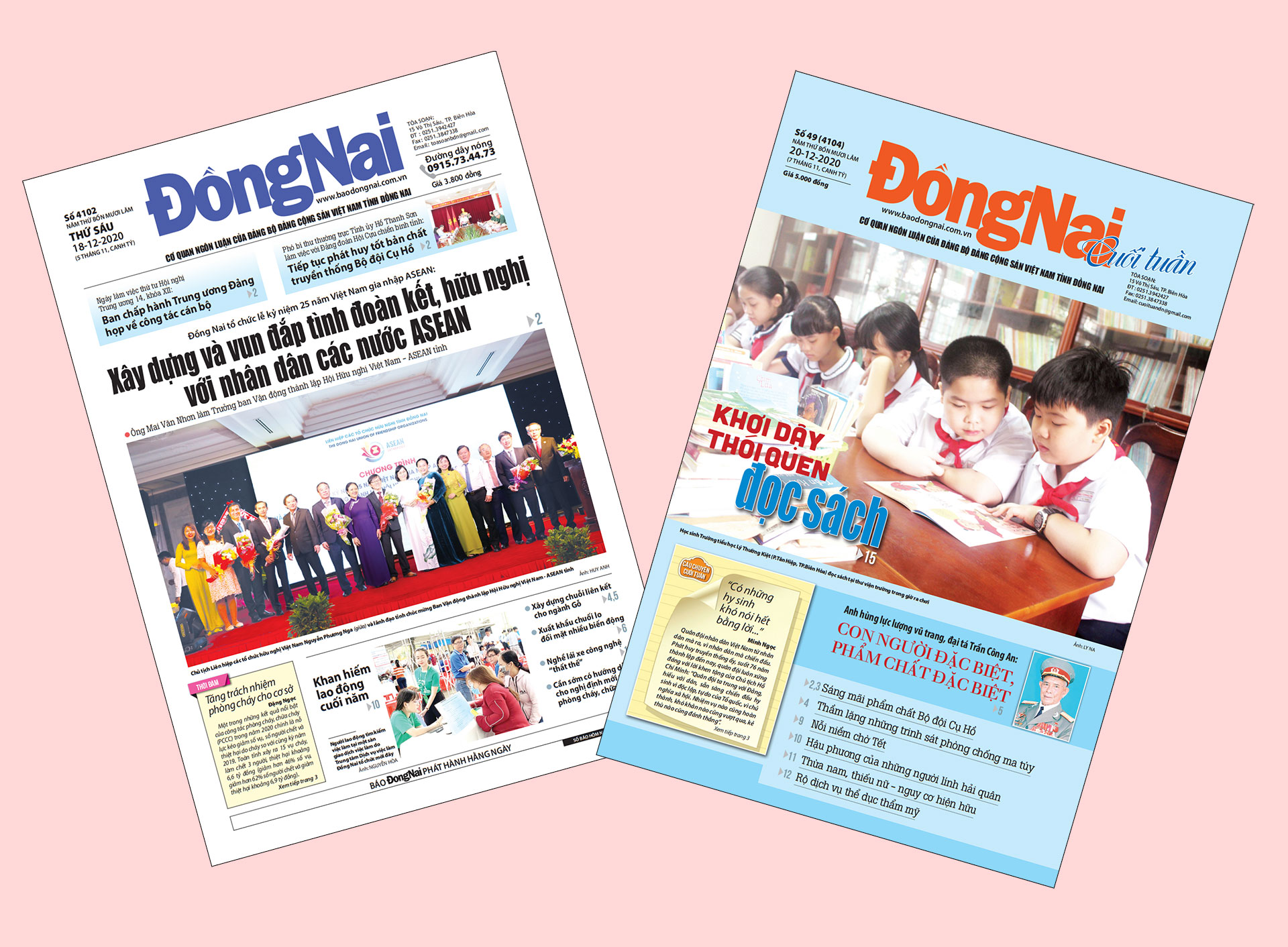 Bìa Báo Đồng Nai ra ngày 18-12 và Đồng Nai cuối tuần số 49