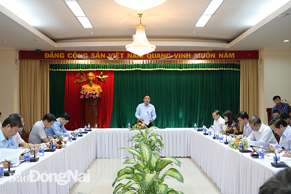 Phó chủ tịch UBND tỉnh Võ Tấn Đức phát biểu tại buổi làm việc.