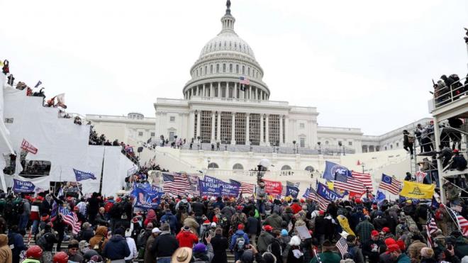   Lẫnh đạo thế giới lên án biểu tình hỗn loạn đang diễn ra tại toà nhà Quốc hội Mỹ. (Ảnh: Getty)