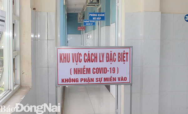 Khu vực cách ly dành cho những bệnh nhân có triệu chứng bệnh đường hô hấp của Bệnh viện Đa khoa khu vực Long Khánh
