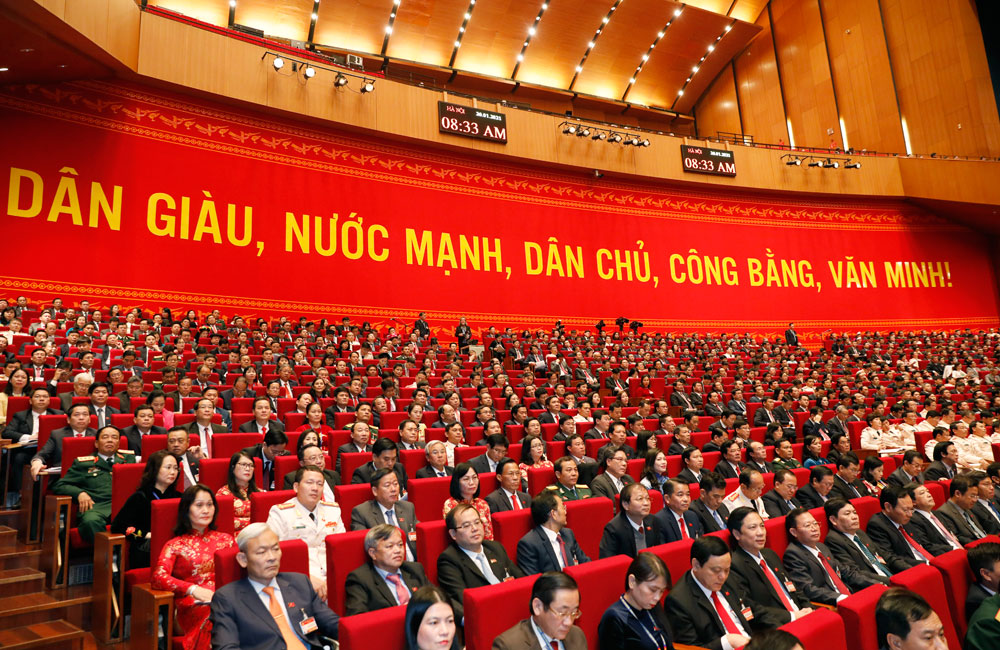 Đoàn đại biểu Đồng Nai dự phiên khai mạc Đại hội. (Ảnh: Công Nghĩa)