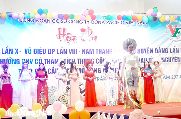 Lao động nữ tại Công ty TNHH Dona Pacific (H.Trảng Bom) tham gia một hội thi trong năm 2020. Ảnh: Thảo My