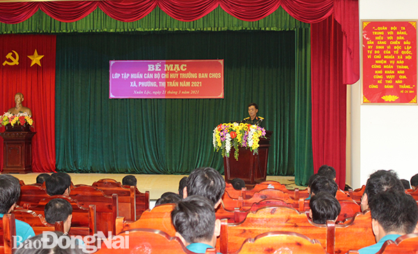 Đại tá Lê Minh Dung phát biểu tại buổi bế mạc