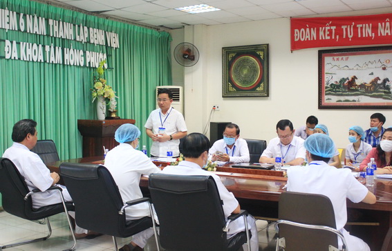 Phó giám đốc Sở Y tế Lê Quang Trung phát biểu kết luận tại buổi kiểm tra