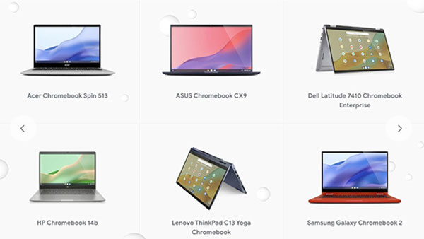 Một số mẫu Chromebook tiêu biểu hiện nay