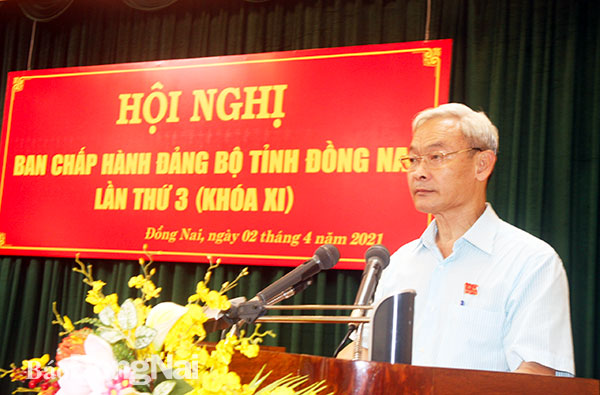 Bí thư Tỉnh ủy Nguyễn Phú Cường phát biểu khai mạc hội nghị