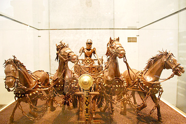 Tác phẩm chocolate Đua xe ngựa trong Bảo tàng Chocolate ở TP.Barcelona, Tây Ban Nha