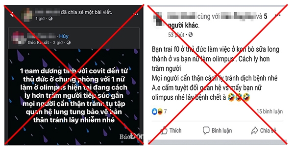 Những thông tin sai sự thật được các đối tượng đăng tải trên mạng xã hội gây hoang mang dư luận (Ảnh công an cung cấp)