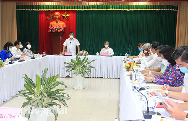  Phó bí thư Thường trực Tỉnh ủy Hồ Thanh Sơn kết luận tại cuộc họp.