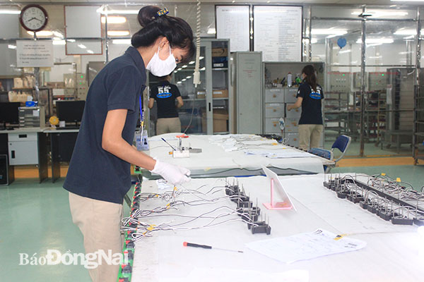 Công nhân Công ty Daikan Việt Nam (KCN Amata) sản xuất 3 tại chỗ