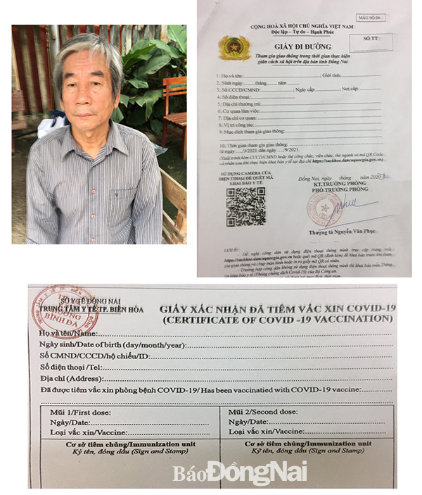 Nguyễn Xuân Phẩm bị công an tạm giữ cùng các giấy tờ bị thu giữ.