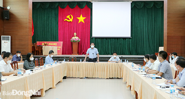 Phó chủ tịch UBND tỉnh Võ Tấn Đức phát biểu tại buổi làm việc.