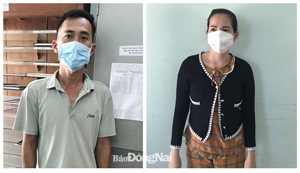 Nguyễn Công Đồng và Lê Thị Kim Xuyến bị bắt giữ tại công an.