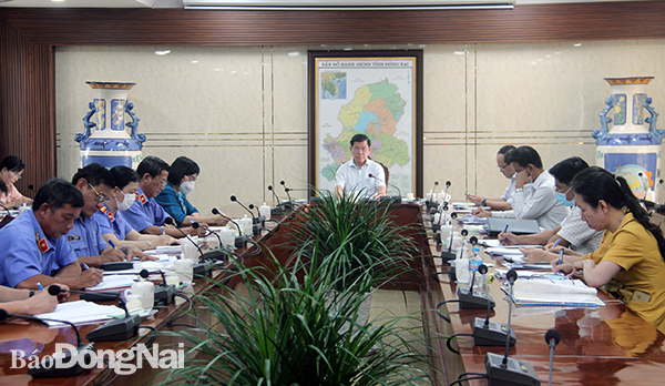 Bí thư Tỉnh ủy Nguyễn Hồng Lĩnh phát biểu chỉ đạo tại buổi làm việc
