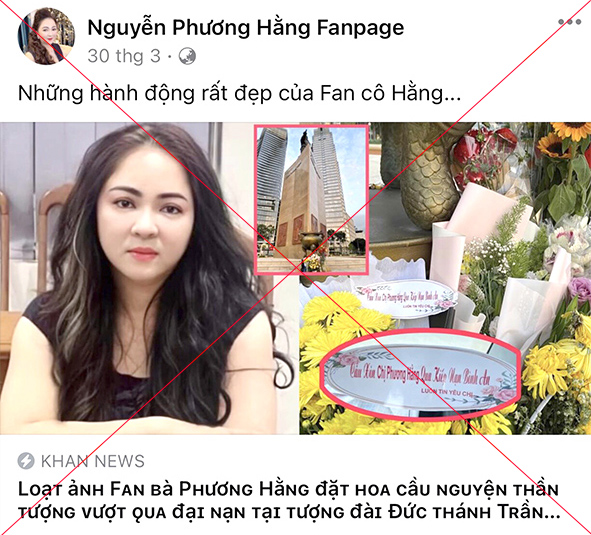 Lượng “fan” của bà Nguyễn Phương Hằng vẫn đăng tải những bài viết, bình luận ủng hộ đối tượng này, dù cơ quan chức năng đã khởi tố, bắt tạm giam bà này về hành vi lợi dụng các quyền tự do dân chủ xâm phạm lợi ích của Nhà nước, quyền và lợi ích hợp pháp của tổ chức, cá nhân theo Điều 331, Bộ luật Hình sự