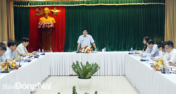 Phó chủ tịch UBND tỉnh Nguyễn Sơn Hùng phát biểu chỉ đạo tại buổi họp