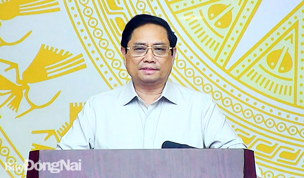 Thủ tướng Chính phủ Phạm Minh Chính phát biểu chỉ đạo tại hội nghị 