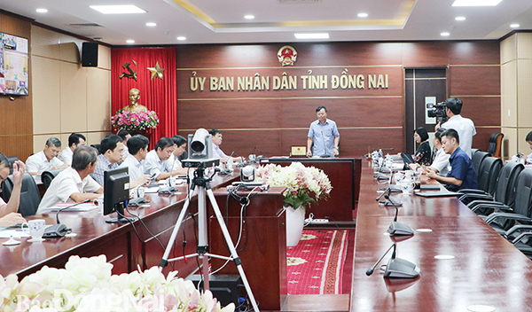 Chủ tịch UBND tỉnh Cao Tiến Dũng phát biểu tại phiên họp.