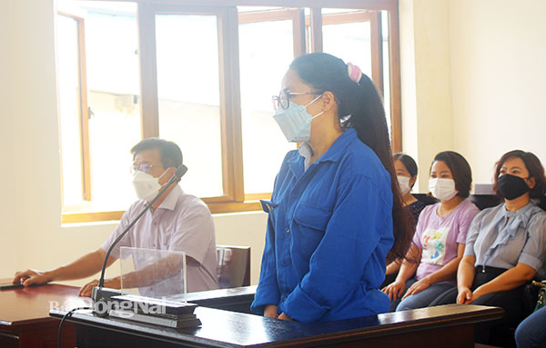Bị cáo Trương Nguyễn Thị Lan Thảo tại phiên tòa xét xử sơ thẩm hình sự