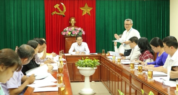 Phó giám đốc Sở Nội vụ Tạ Quang Trường phát biểu ý kiến tại buổi làm việc.