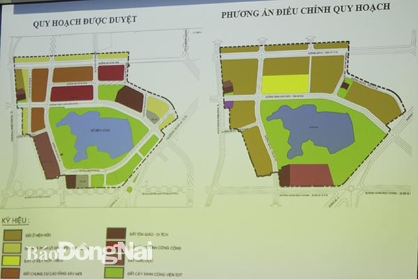 Bản đồ điều chỉnh quy hoạch chi tiết 1/500 khu công viên Biên Hùng