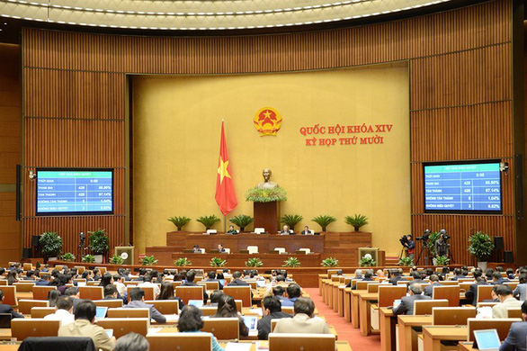 Các đại biểu tham gia phiên thảo luận về Luật giao thông đường bộ (sửa đổi), sáng 16-11 - Ảnh: Quochoi.vn