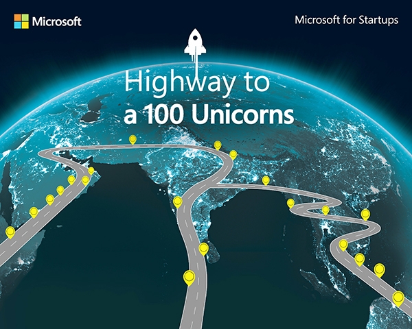 Biểu tượng sáng kiến Highway to a 100 Unicorns của Microsoft