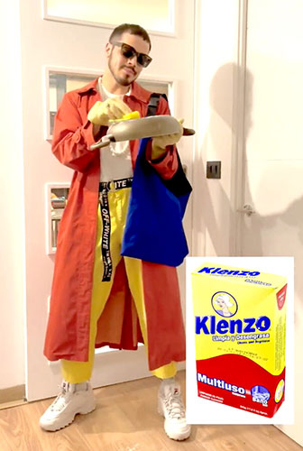 Anh Felipe Cavieres thiết kế bộ thời trang giống sản phẩm tẩy rửa Klenzo