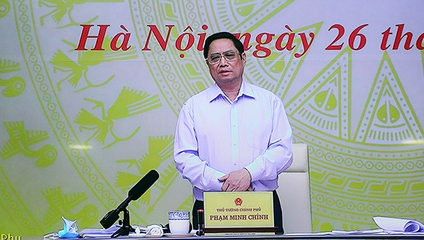 Thủ tướng Chính phủ Phạm Minh Chính chỉ đạo tại hội nghị.