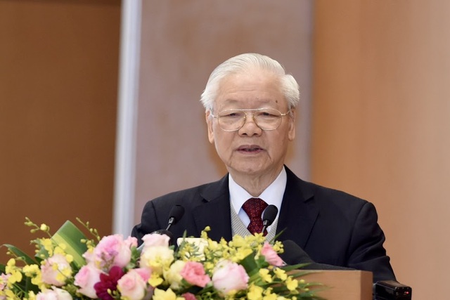 Tổng Bí thư Nguyễn Phú Trọng phát biểu chỉ đạo hội nghị. Ảnh: VGP