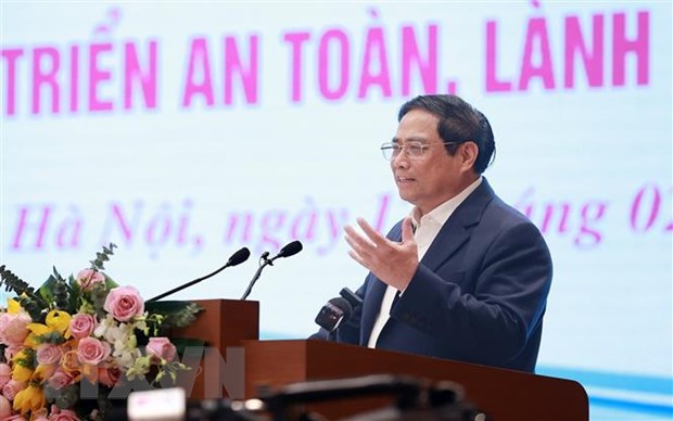 Thủ tướng Phạm Minh Chính phát biểu chỉ đạo hội nghị. (Ảnh: TTXVN)