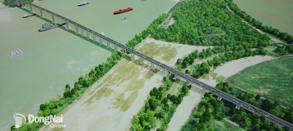 Phối cảnh cầu Nhơn Trạch thuộc dự án thành phần 1A, đoạn Tân Vạn - Nhơn Trạch, dự án đường Vành đai 3 - TP.HCM