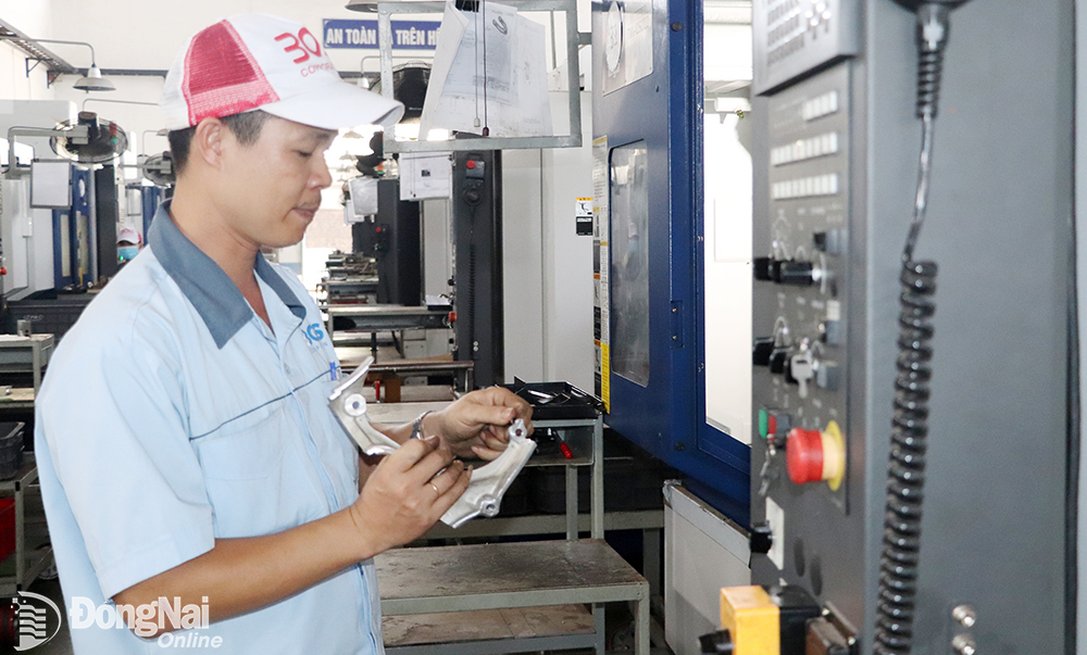 Sản xuất linh kiện máy móc xuất khẩu vào khu vực RCEP tại Công ty hữu hạn Công nghiệp Boss ở Khu công nghiệp Sông Mây (H.Trảng Bom)
