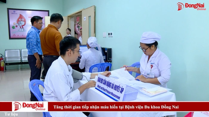 Tăng thời gian tiếp nhận máu hiến tại Bệnh viện Đa khoa Đồng Nai