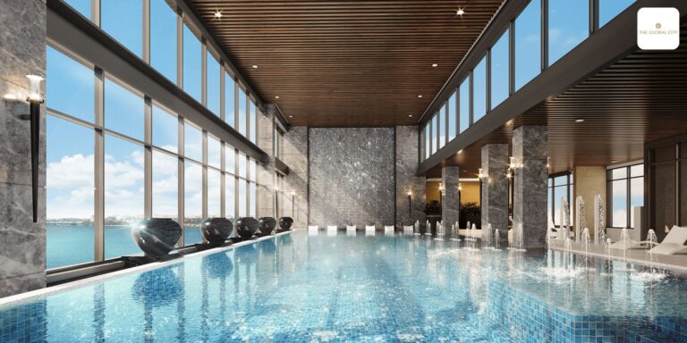 Phối cảnh hồ bơi tại chung cư The Global City.