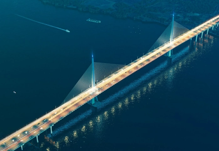 Perspective view of Long Hung Bridge linking Dong Nai with Ho Chi Minh City